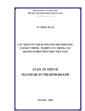 Các Nhân Tố Ảnh Hưởng Đến Đổi Mới Sáng Tạo Quy Trình