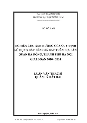 Ảnh Hưởng Của Quy Định Sử Dụng Đất Đến Giá Đất Tại Quận