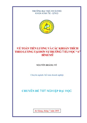 Kế Toán Tiền Lương và Các Khoản Trích Tại Trường Tiểu