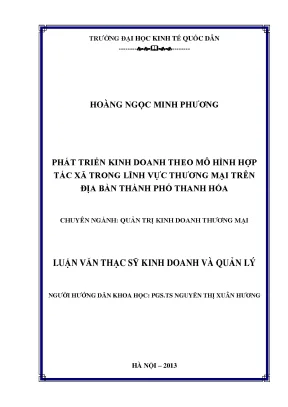 Phát Triển Kinh Doanh Theo Mô Hình Hợp Tác Xã Tại Thành