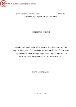 Nghiên Cứu Đặc Điểm Lâm Sàng và Tiên Lượng Tử Vong ở