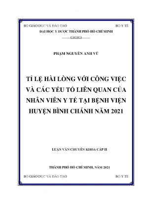 Tỉ Lệ Hài Lòng Của Nhân Viên Y Tế Tại Bệnh Viện Huyện