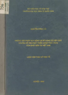 Giải Pháp Huy Động và Sử Dụng Hiệu Quả ODA Nhật Bản Tại