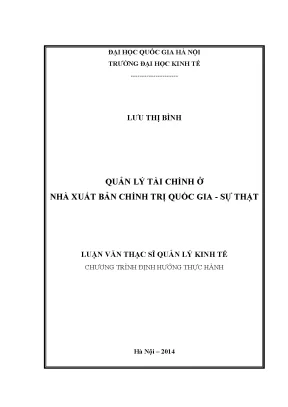 Quản Lý Tài Chính Tại Nhà Xuất Bản Chính Trị Quốc Gia -