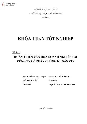 Hoàn thiện văn hóa doanh nghiệp tại Công ty Cổ phần