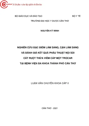 Nghiên Cứu Kết Quả Phẫu Thuật Nội Soi Cắt Ruột Thừa Viêm