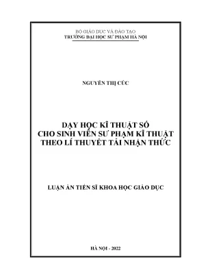 Dạy Học Kỹ Thuật Số Theo Lý Thuyết Tải Nhận Thức Cho 