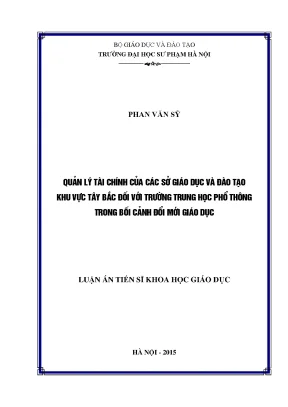 Quản lý tài chính giáo dục tại các trường trung học phổ