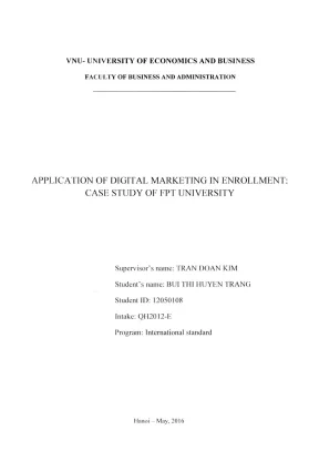 Ứng Dụng Marketing Kỹ Thuật Số Trong Tuyển Sinh: Nghiên 