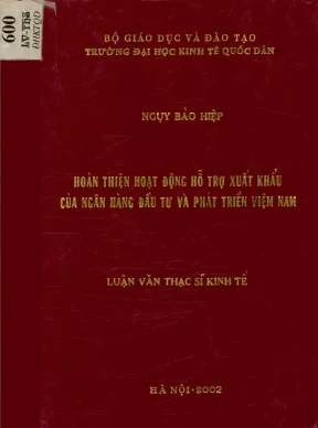 Hoạt động hỗ trợ xuất khẩu của Ngân hàng Đầu tư và Phát