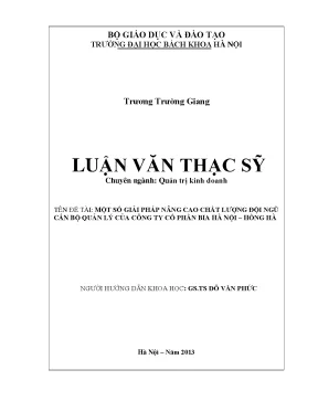 Giải pháp nâng cao chất lượng đội ngũ cán bộ quản lý tại