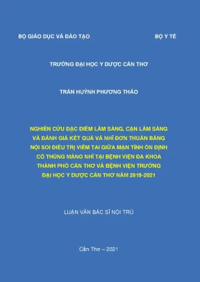 Nghiên Cứu Kết Quả Vá Nhĩ Đơn Bằng Nội Soi Điều Trị Viêm