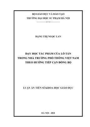 Dạy Học Tác Phẩm Lỗ Tấn Trong Nhà Trường Phổ Thông Việt Nam