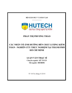 Những Nhân Tố Ảnh Hưởng Đến Chất Lượng Kiểm Toán Tại TP.HCM
