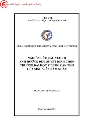 Nghiên Cứu Các Yếu Tố Ảnh Hưởng Đến Quyết Định Chọn