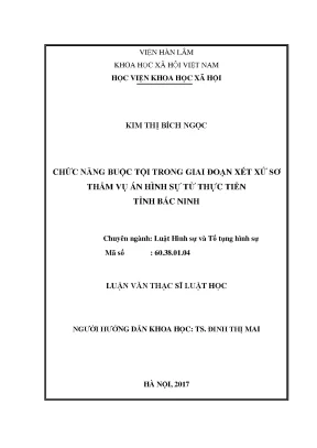 Chức Năng Buộc Tội Trong Xét Xử Sơ Thẩm Vụ Án Hình Sự