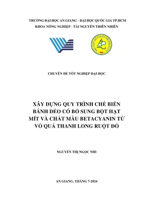 Xây Dựng Quy Trình Chế Biến Bánh Dẻo Từ Vỏ Thanh Long