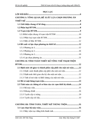 Thiết Kế Trạm Trộn Bê Tông Xi Măng Năng Suất 100m³/h