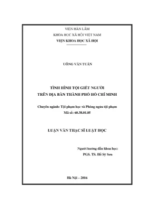 Tình Hình Tội Giết Người Tại Thành Phố Hồ Chí Minh: Thực