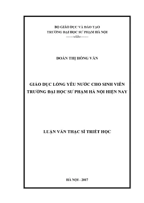 Giáo Dục Lòng Yêu Nước Cho Sinh Viên Trường Đại Học Sư
