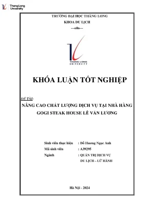 Nâng Cao Chất Lượng Dịch Vụ Tại Nhà Hàng Gogi Steak House