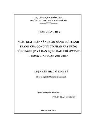 Giải pháp nâng cao năng lực cạnh tranh cho Công ty Cổ