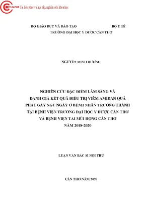 Nghiên Cứu Điều Trị Viêm Amiđan Gây Ngủ Ngáy Ở Bệnh Nhân