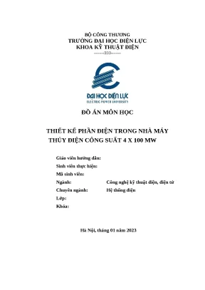 Thiết Kế Phần Điện Nhà Máy Thủy Điện 4 x 100 MW