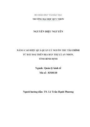 Nâng Cao Hiệu Quả Quản Lý Tài Chính Từ Đất Đai Tại Thị