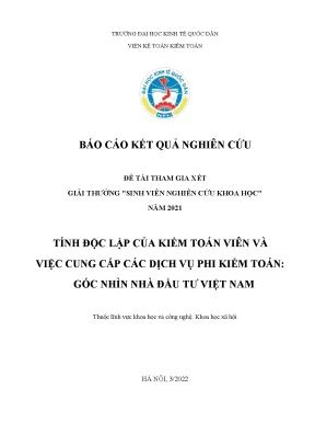 Tính Độc Lập Của Kiểm Toán Viên Và Dịch Vụ Phi Kiểm