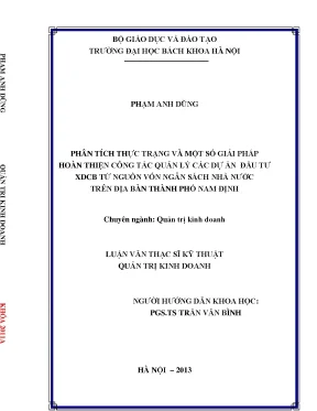 Giải Pháp Hoàn Thiện Quản Lý Dự Án Đầu Tư Xây Dựng Từ