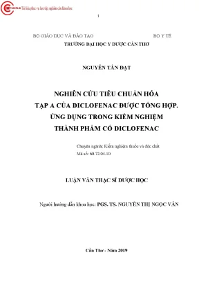 Nghiên Cứu Tiêu Chuẩn Hóa Tạp Chất A Của Diclofenac 