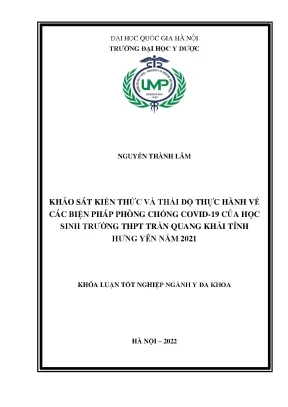 Khảo Sát Kiến Thức và Thái Độ Về Biện Pháp Phòng Chống