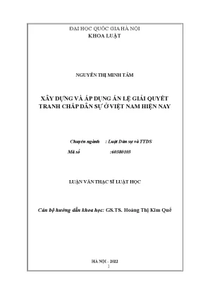 Án Lệ Giải Quyết Tranh Chấp Dân Sự Tại Việt Nam: Xây 