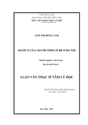 Nghiên Cứu Hành Vi Người Chơi Lô Đề Tại Hà Nội