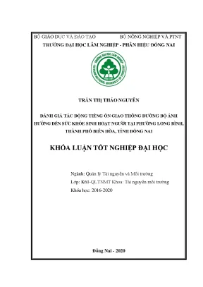 Đánh Giá Tác Động Tiếng Ồn Giao Thông Đến Sức Khỏe Người