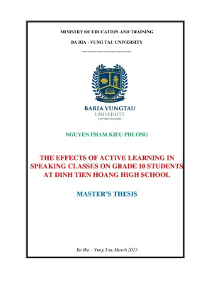 Tác Động Của Học Tập Chủ Động Đến Kỹ Năng Nói Của Học