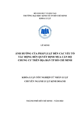 Ảnh Hưởng Của Pháp Luật Đến Quyết Định Mua Căn Hộ Chung 