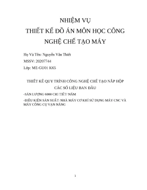 Thiết Kế Quy Trình Công Nghệ Chế Tạo Nắp Hộp: Hướng Dẫn