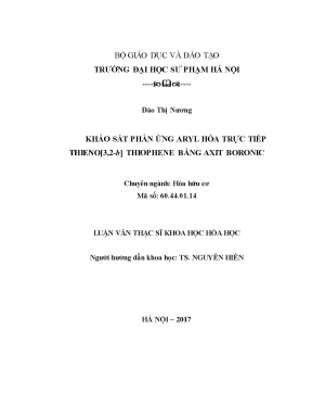 Khảo Sát Phản Ứng Aryl Hóa Trực Tiếp