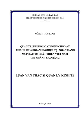 Quản Trị Rủi Ro Hoạt Động Cho Vay Khách Hàng Doanh 