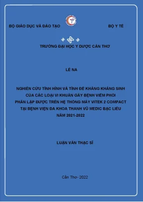 Nghiên Cứu Tình Hình Đề Kháng Kháng Sinh Của Vi Khuẩn