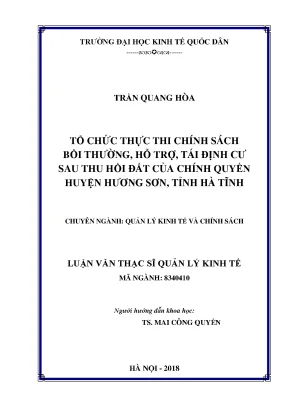 Tổ Chức Thực Thi Chính Sách Bồi Thường và Tái Định Cư 