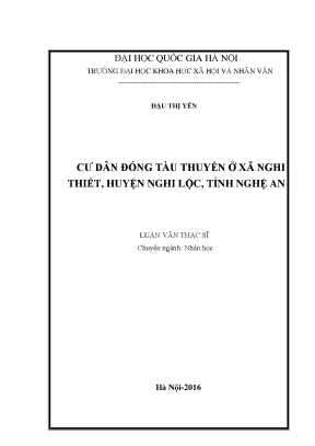 Nghiên Cứu Về Nghề Đóng Tàu Thuyền Tại Xã Nghi Thiết, 