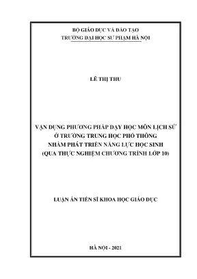 Phát Triển Năng Lực Học Sinh Qua Phương Pháp Dạy Học 