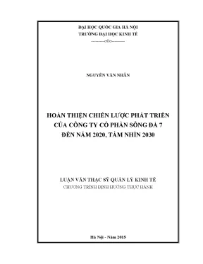 Chiến Lược Phát Triển Công Ty Cổ Phần Sông Đà 7 Đến Năm