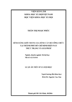 Bình Đẳng Giới Trong Gia Đình Cán Bộ Công Chức Tại Thành
