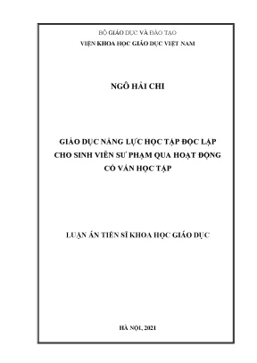 Giáo Dục Năng Lực Học Tập Độc Lập Cho Sinh Viên Sư Phạm 