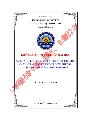 Chất lượng dịch vụ tiền gửi tiết kiệm cá nhân tại ngân