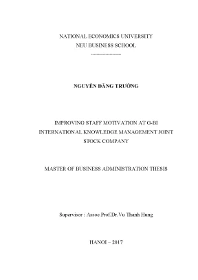 Cải Thiện Động Lực Nhân Viên Tại Công Ty Cổ Phần Quản Lý